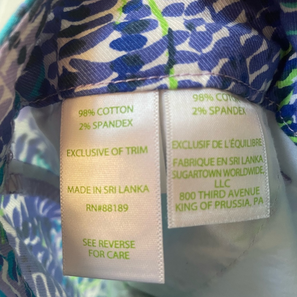 Lily Pulitzer Women’s Pant BlueGreen Floral Print - Picture 4 of 5